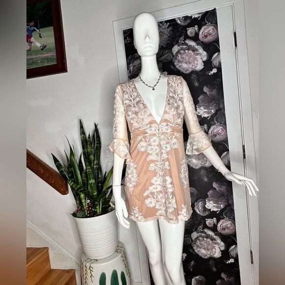 Free People For Love & Lemons Temecula Mini Dress silver - Picture 6 of 8